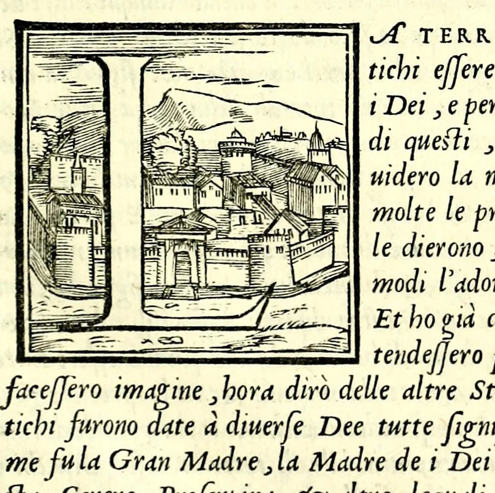 An illustration from Le imagini con la spositione de i dei de gliantichi, 1556, leaf 97