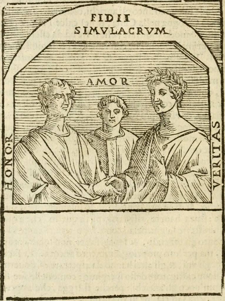 An illustration from Le imagini de gli dei de gli antichi : nelle quali sono descritte la religione de gli antichi li idoli, riti, & ceremonie loro, con l'aggiunta di molte principali imagini che nell'altre mancauano, et con l'espositione in epilogo di ciasceduna & suo significato, 1624, leaf 145