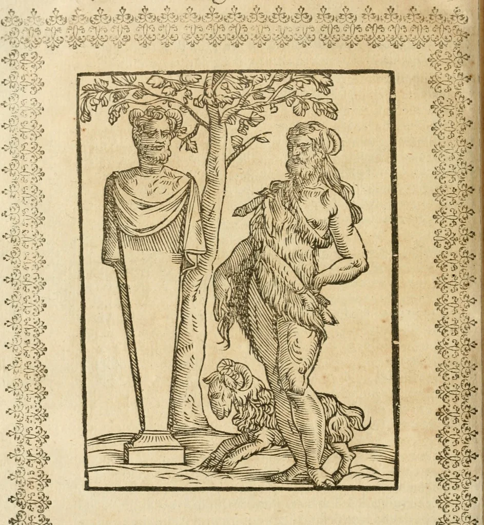 An illustration from Le imagini de gli dei de gli antichi : nelle quali sono descritte la religione de gli antichi li idoli, riti, & ceremonie loro, con l'aggiunta di molte principali imagini che nell'altre mancauano, et con l'espositione in epilogo di ciasceduna & suo significato, 1624, leaf 159