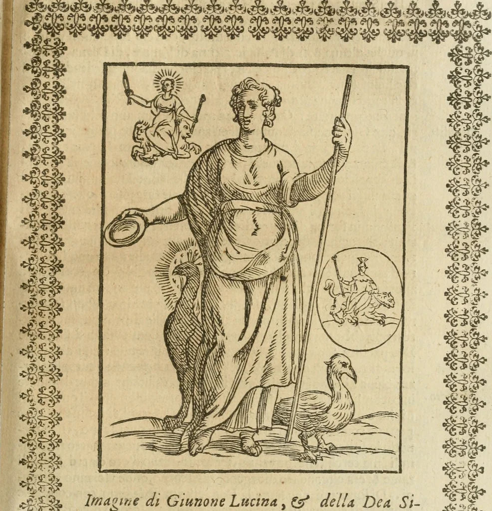 An illustration from Le imagini de gli dei de gli antichi : nelle quali sono descritte la religione de gli antichi li idoli, riti, & ceremonie loro, con l'aggiunta di molte principali imagini che nell'altre mancauano, et con l'espositione in epilogo di ciasceduna & suo significato, 1624, leaf 164