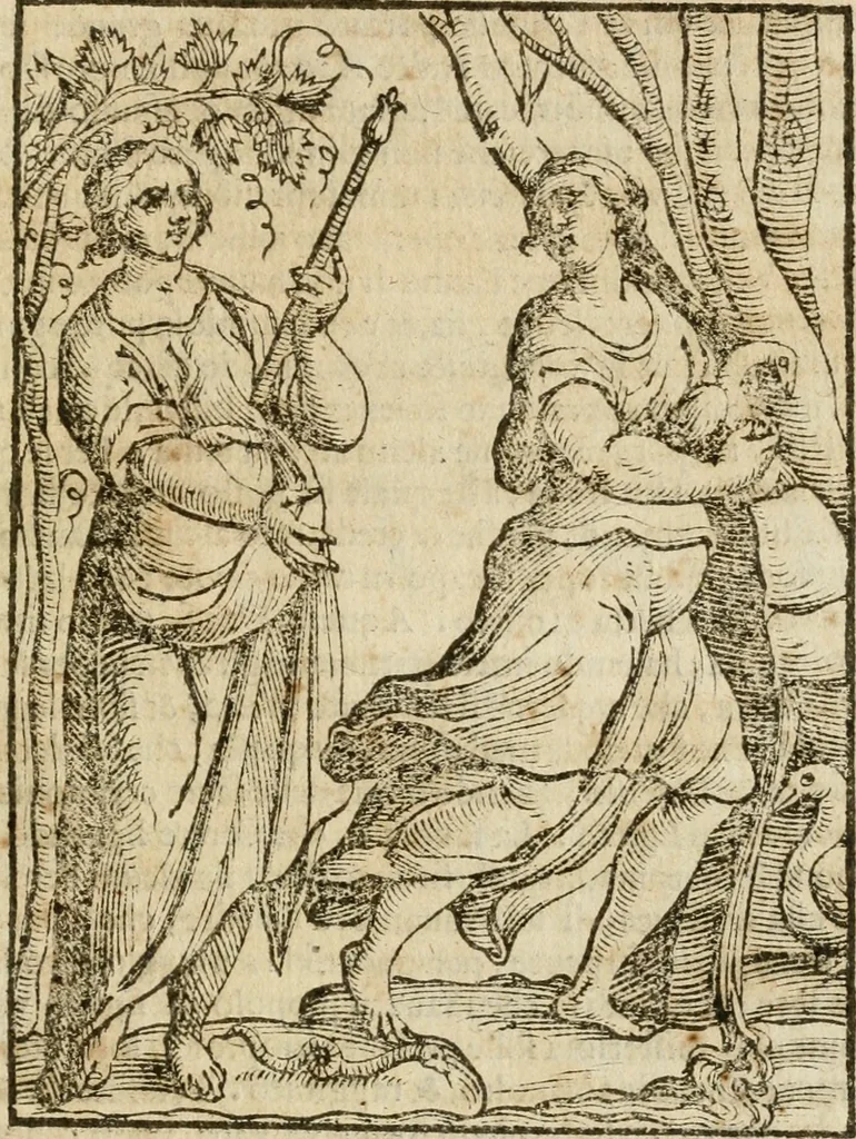 An illustration from Le imagini de gli dei de gli antichi : nelle quali sono descritte la religione de gli antichi li idoli, riti, & ceremonie loro, con l'aggiunta di molte principali imagini che nell'altre mancauano, et con l'espositione in epilogo di ciasceduna & suo significato, 1624, leaf 212