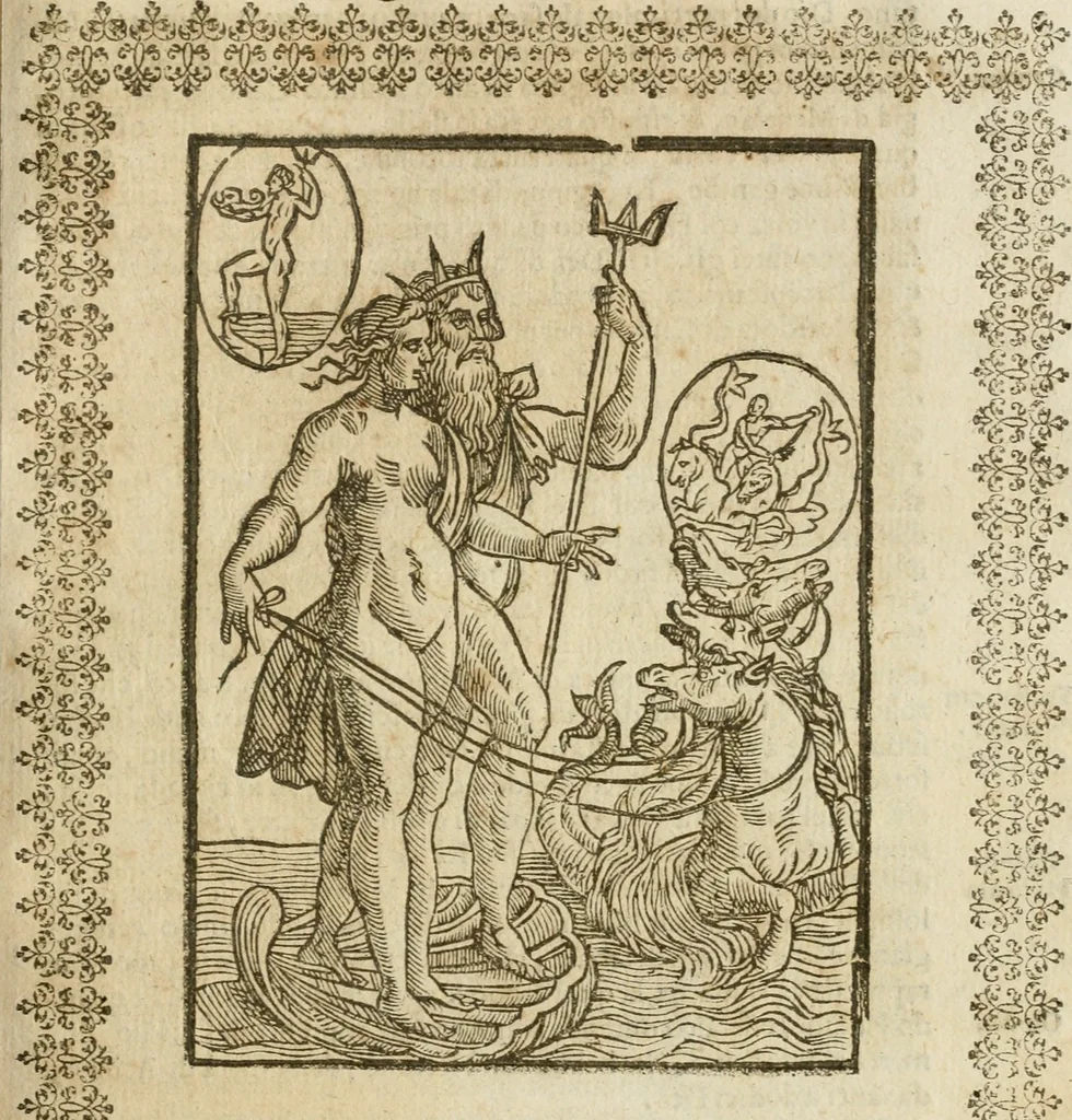 An illustration from Le imagini de gli dei de gli antichi : nelle quali sono descritte la religione de gli antichi li idoli, riti, & ceremonie loro, con l'aggiunta di molte principali imagini che nell'altre mancauano, et con l'espositione in epilogo di ciasceduna & suo significato, 1624, leaf 224
