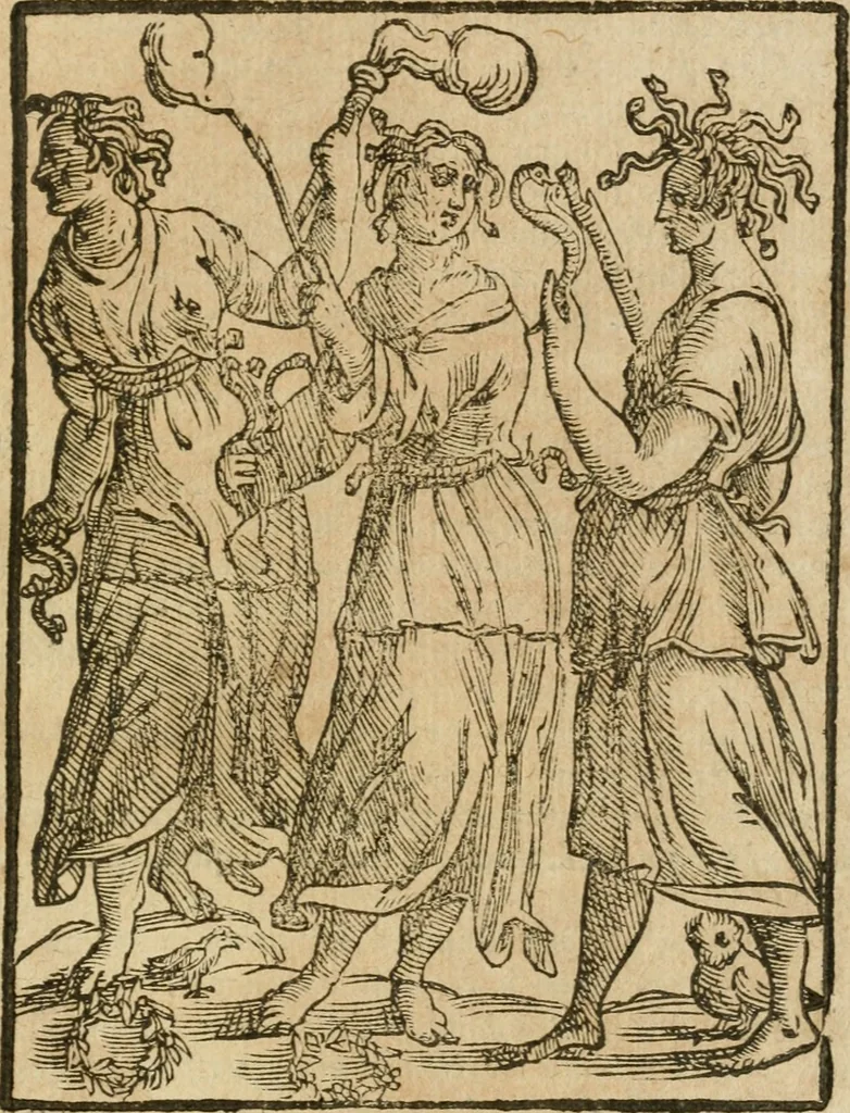 An illustration from Le imagini de gli dei de gli antichi : nelle quali sono descritte la religione de gli antichi li idoli, riti, & ceremonie loro, con l'aggiunta di molte principali imagini che nell'altre mancauano, et con l'espositione in epilogo di ciasceduna & suo significato, 1624, leaf 254