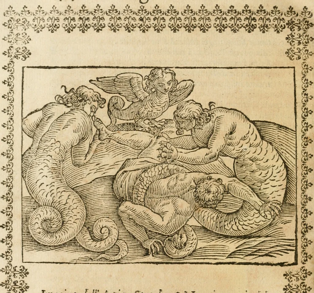 An illustration from Le imagini de gli dei de gli antichi : nelle quali sono descritte la religione de gli antichi li idoli, riti, & ceremonie loro, con l'aggiunta di molte principali imagini che nell'altre mancauano, et con l'espositione in epilogo di ciasceduna & suo significato, 1624, leaf 257