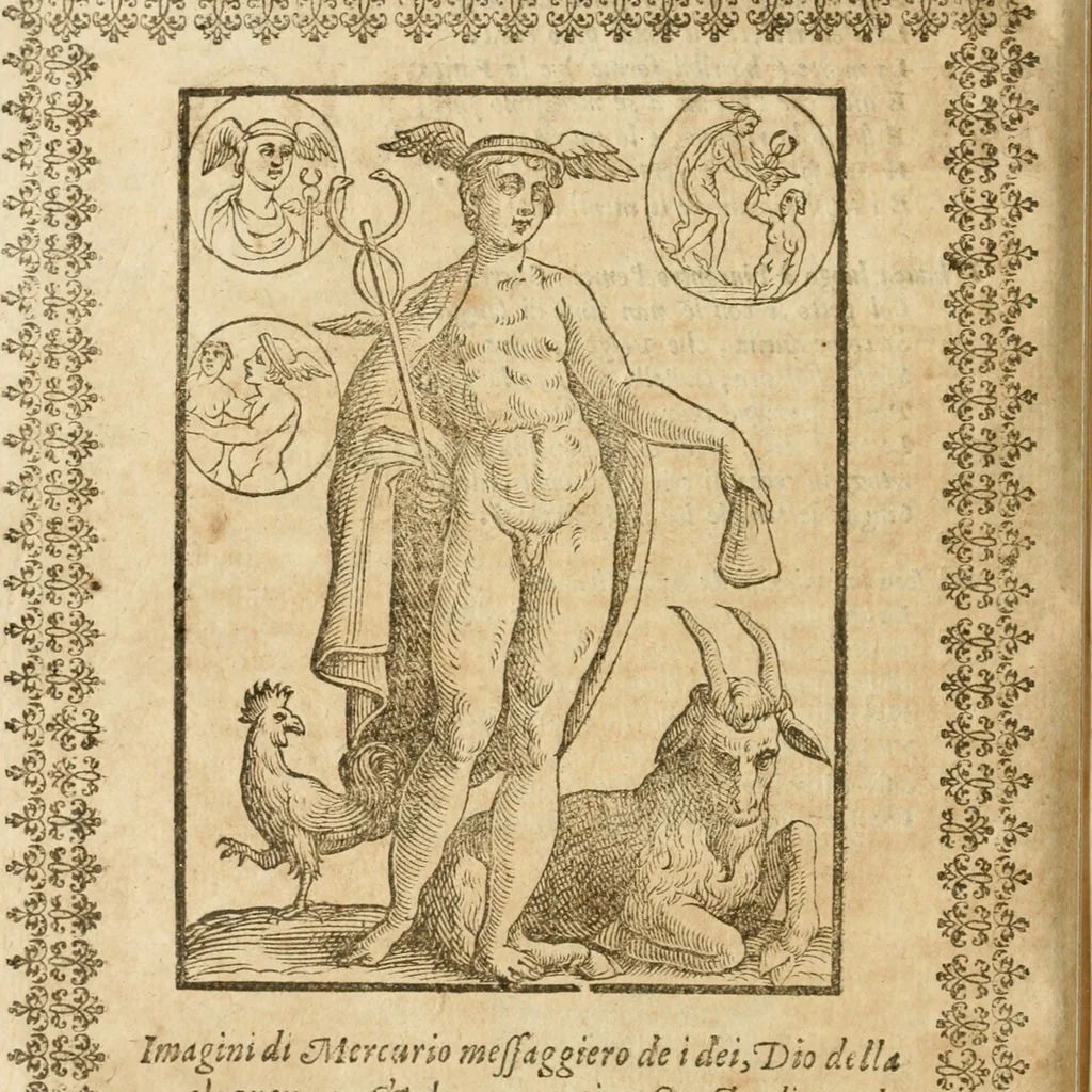 An illustration from Le imagini de gli dei de gli antichi : nelle quali sono descritte la religione de gli antichi li idoli, riti, & ceremonie loro, con l'aggiunta di molte principali imagini che nell'altre mancauano, et con l'espositione in epilogo di ciasceduna & suo significato, 1624, leaf 273