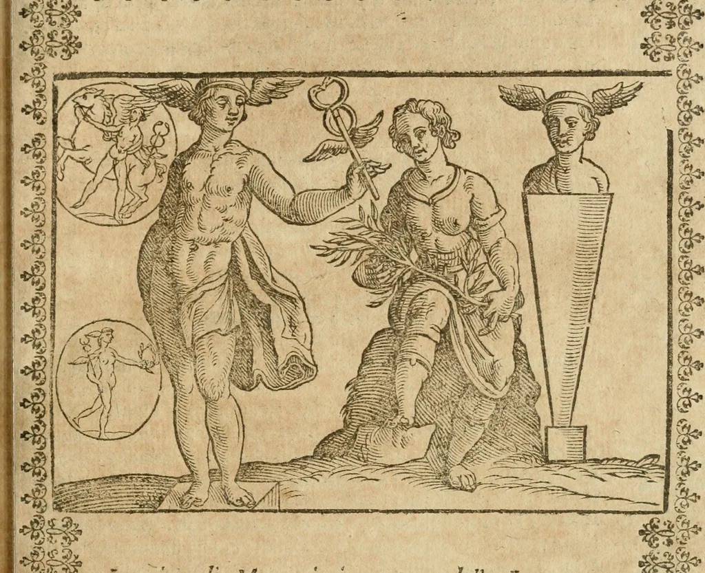 An illustration from Le imagini de gli dei de gli antichi : nelle quali sono descritte la religione de gli antichi li idoli, riti, & ceremonie loro, con l'aggiunta di molte principali imagini che nell'altre mancauano, et con l'espositione in epilogo di ciasceduna & suo significato, 1624, leaf 282
