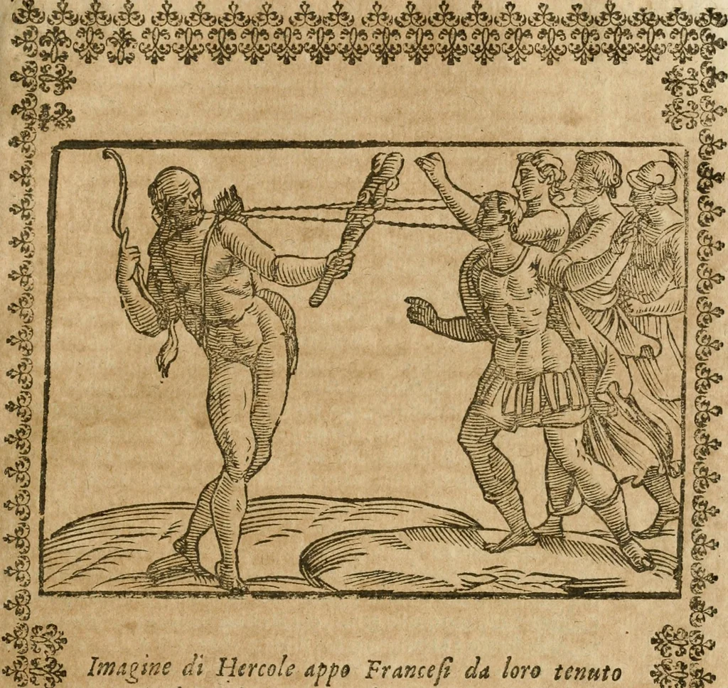 An illustration from Le imagini de gli dei de gli antichi : nelle quali sono descritte la religione de gli antichi li idoli, riti, & ceremonie loro, con l'aggiunta di molte principali imagini che nell'altre mancauano, et con l'espositione in epilogo di ciasceduna & suo significato, 1624, leaf 296