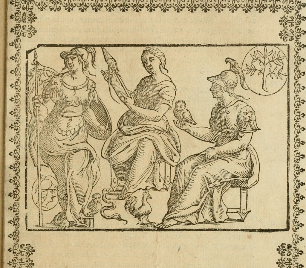 An illustration from Le imagini de gli dei de gli antichi : nelle quali sono descritte la religione de gli antichi li idoli, riti, & ceremonie loro, con l'aggiunta di molte principali imagini che nell'altre mancauano, et con l'espositione in epilogo di ciasceduna & suo significato, 1624, leaf 316
