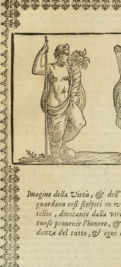 An illustration from Le imagini de gli dei de gli antichi : nelle quali sono descritte la religione de gli antichi li idoli, riti, & ceremonie loro, con l'aggiunta di molte principali imagini che nell'altre mancauano, et con l'espositione in epilogo di ciasceduna & suo significato, 1624, leaf 318