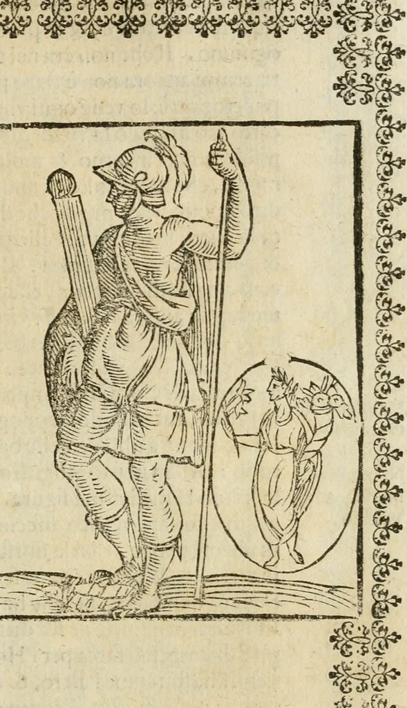 An illustration from Le imagini de gli dei de gli antichi : nelle quali sono descritte la religione de gli antichi li idoli, riti, & ceremonie loro, con l'aggiunta di molte principali imagini che nell'altre mancauano, et con l'espositione in epilogo di ciasceduna & suo significato, 1624, leaf 318