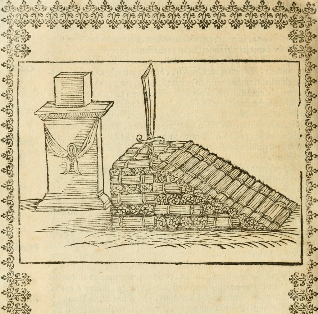 An illustration from Le imagini de gli dei de gli antichi : nelle quali sono descritte la religione de gli antichi li idoli, riti, & ceremonie loro, con l'aggiunta di molte principali imagini che nell'altre mancauano, et con l'espositione in epilogo di ciasceduna & suo significato, 1624, leaf 341