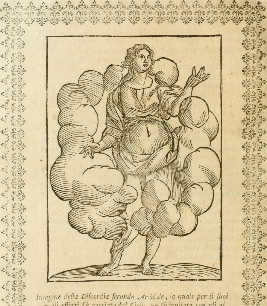 An illustration from Le imagini de gli dei de gli antichi : nelle quali sono descritte la religione de gli antichi li idoli, riti, & ceremonie loro, con l'aggiunta di molte principali imagini che nell'altre mancauano, et con l'espositione in epilogo di ciasceduna & suo significato, 1624, leaf 343