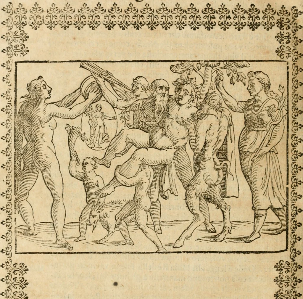 An illustration from Le imagini de gli dei de gli antichi : nelle quali sono descritte la religione de gli antichi li idoli, riti, & ceremonie loro, con l'aggiunta di molte principali imagini che nell'altre mancauano, et con l'espositione in epilogo di ciasceduna & suo significato, 1624, leaf 357