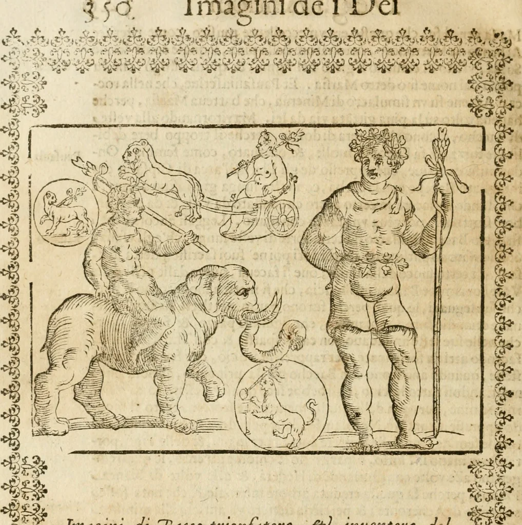 An illustration from Le imagini de gli dei de gli antichi : nelle quali sono descritte la religione de gli antichi li idoli, riti, & ceremonie loro, con l'aggiunta di molte principali imagini che nell'altre mancauano, et con l'espositione in epilogo di ciasceduna & suo significato, 1624, leaf 363