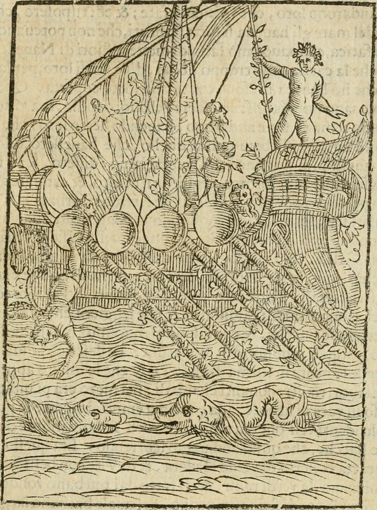 An illustration from Le imagini de gli dei de gli antichi : nelle quali sono descritte la religione de gli antichi li idoli, riti, & ceremonie loro, con l'aggiunta di molte principali imagini che nell'altre mancauano, et con l'espositione in epilogo di ciasceduna & suo significato, 1624, leaf 366