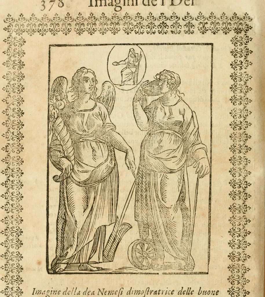 An illustration from Le imagini de gli dei de gli antichi : nelle quali sono descritte la religione de gli antichi li idoli, riti, & ceremonie loro, con l'aggiunta di molte principali imagini che nell'altre mancauano, et con l'espositione in epilogo di ciasceduna & suo significato, 1624, leaf 391