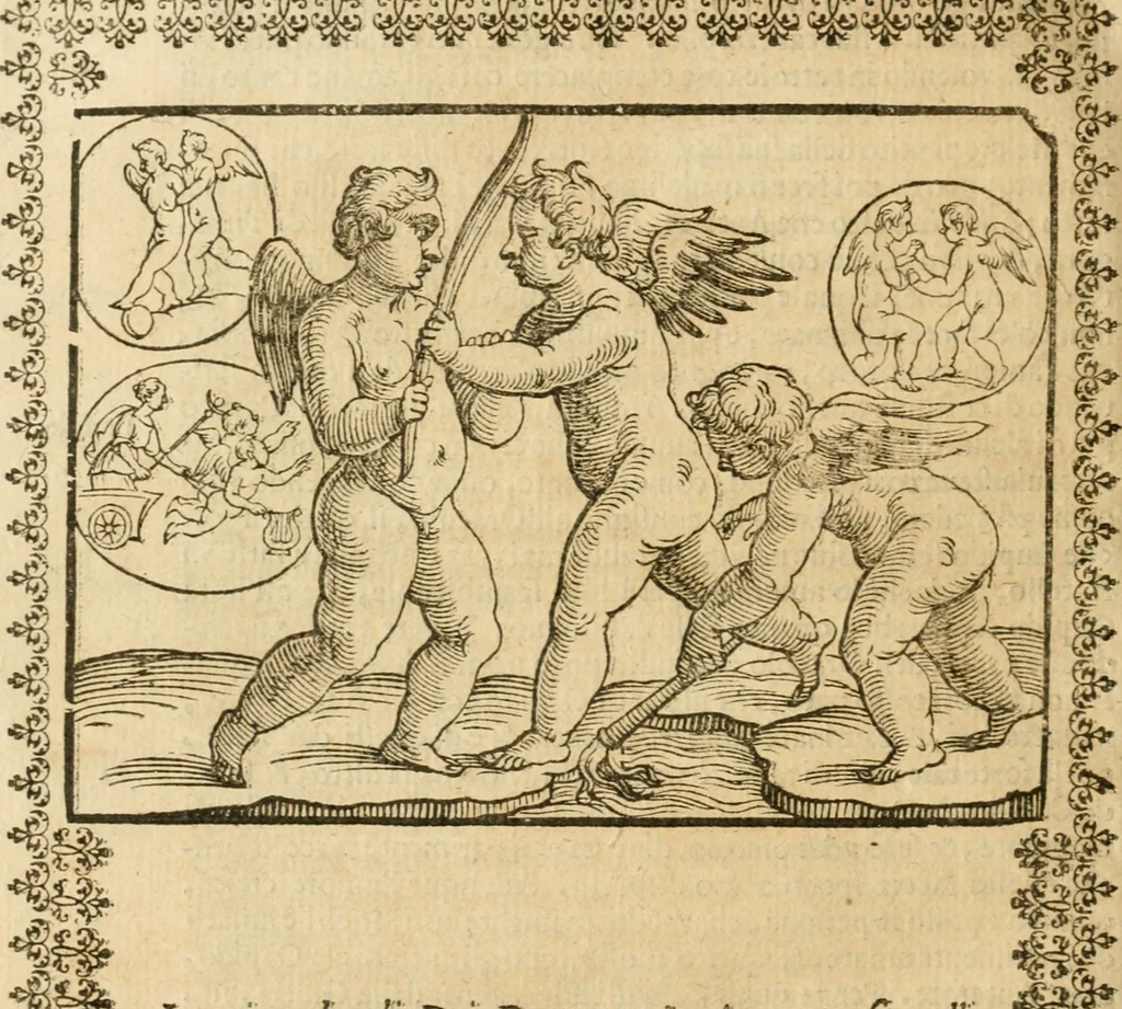 An illustration from Le imagini de gli dei de gli antichi : nelle quali sono descritte la religione de gli antichi li idoli, riti, & ceremonie loro, con l'aggiunta di molte principali imagini che nell'altre mancauano, et con l'espositione in epilogo di ciasceduna & suo significato, 1624, leaf 421