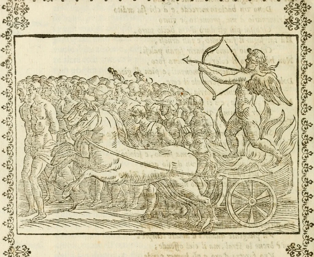 An illustration from Le imagini de gli dei de gli antichi : nelle quali sono descritte la religione de gli antichi li idoli, riti, & ceremonie loro, con l'aggiunta di molte principali imagini che nell'altre mancauano, et con l'espositione in epilogo di ciasceduna & suo significato, 1624, leaf 429