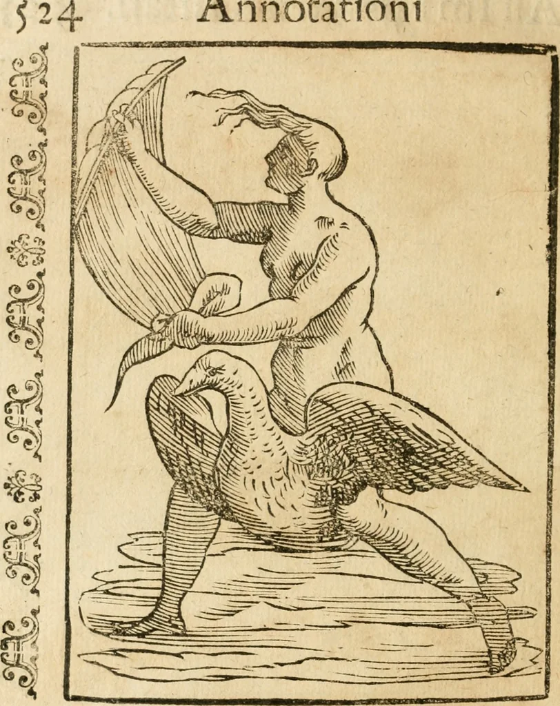 An illustration from Le imagini de gli dei de gli antichi : nelle quali sono descritte la religione de gli antichi li idoli, riti, & ceremonie loro, con l'aggiunta di molte principali imagini che nell'altre mancauano, et con l'espositione in epilogo di ciasceduna & suo significato, 1624, leaf 471