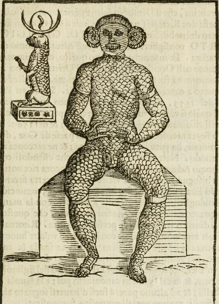 An illustration from Le imagini de gli dei de gli antichi : nelle quali sono descritte la religione de gli antichi li idoli, riti, & ceremonie loro, con l'aggiunta di molte principali imagini che nell'altre mancauano, et con l'espositione in epilogo di ciasceduna & suo significato, 1624, leaf 510