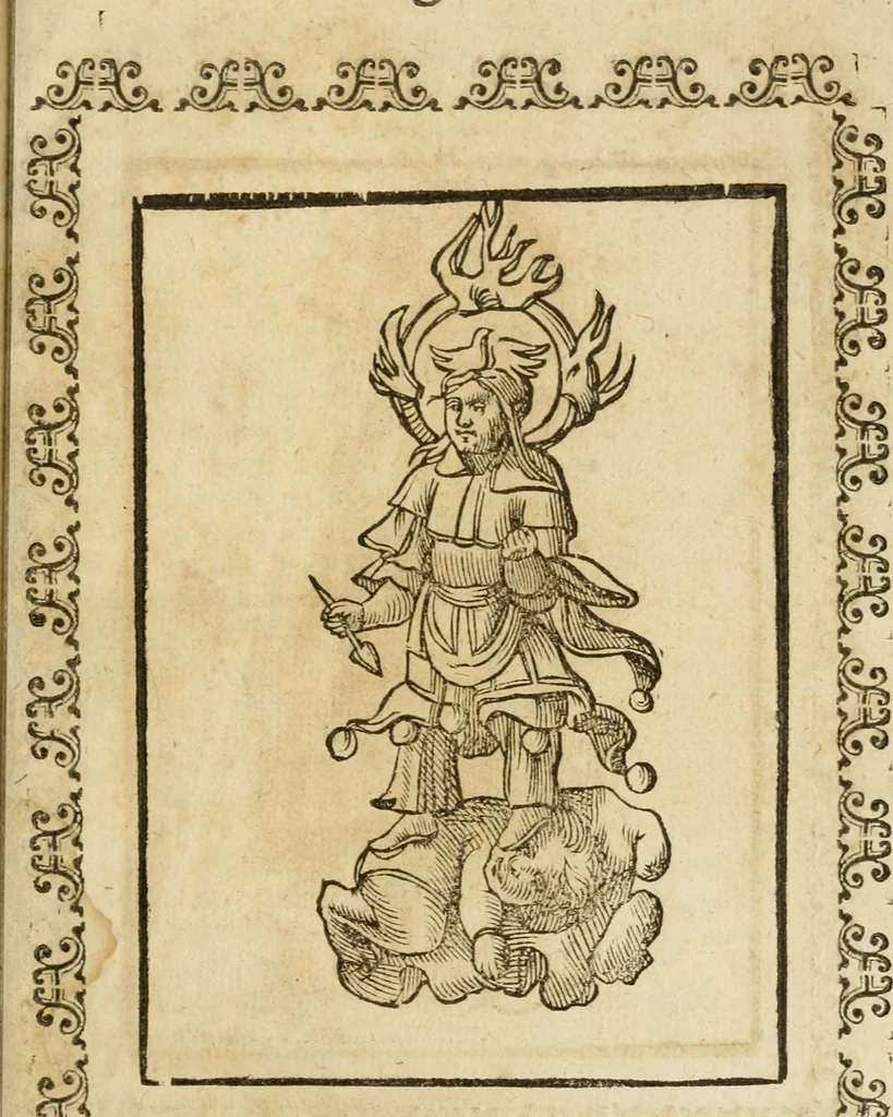 An illustration from Le imagini de gli dei de gli antichi : nelle quali sono descritte la religione de gli antichi li idoli, riti, & ceremonie loro, con l'aggiunta di molte principali imagini che nell'altre mancauano, et con l'espositione in epilogo di ciasceduna & suo significato, 1624, leaf 530