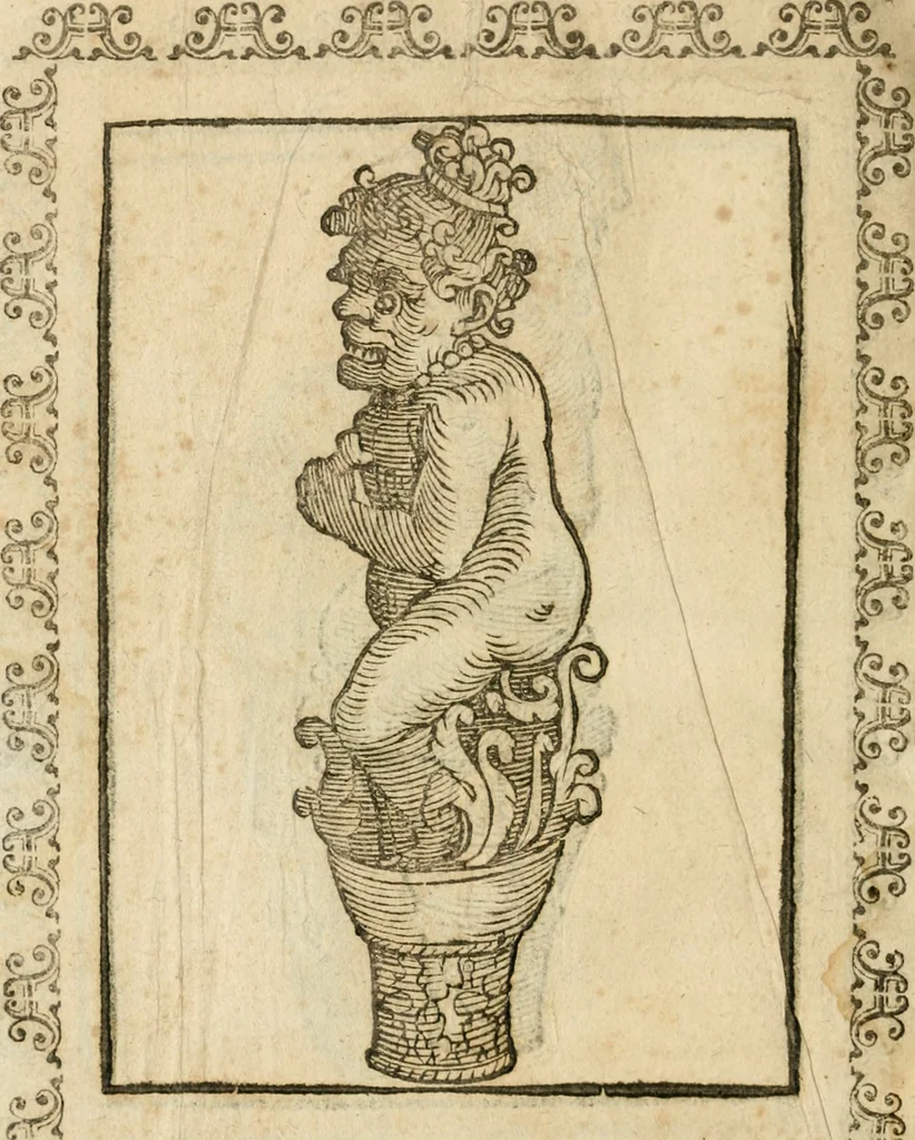An illustration from Le imagini de gli dei de gli antichi : nelle quali sono descritte la religione de gli antichi li idoli, riti, & ceremonie loro, con l'aggiunta di molte principali imagini che nell'altre mancauano, et con l'espositione in epilogo di ciasceduna & suo significato, 1624, leaf 535