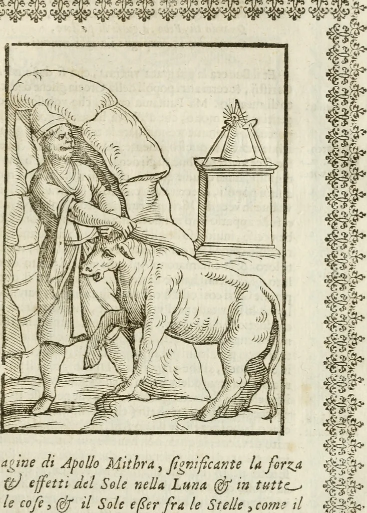 An illustration from Le imagini de gli dei de gli antichi : nelle quali sono descritte la religione de gli antichi li idoli, riti, & ceremonie loro, con l'aggiunta di molte principali imagini che nell'altre mancauano, et con l'espositione in epilogo di ciasceduna & suo significato, 1624, leaf 70