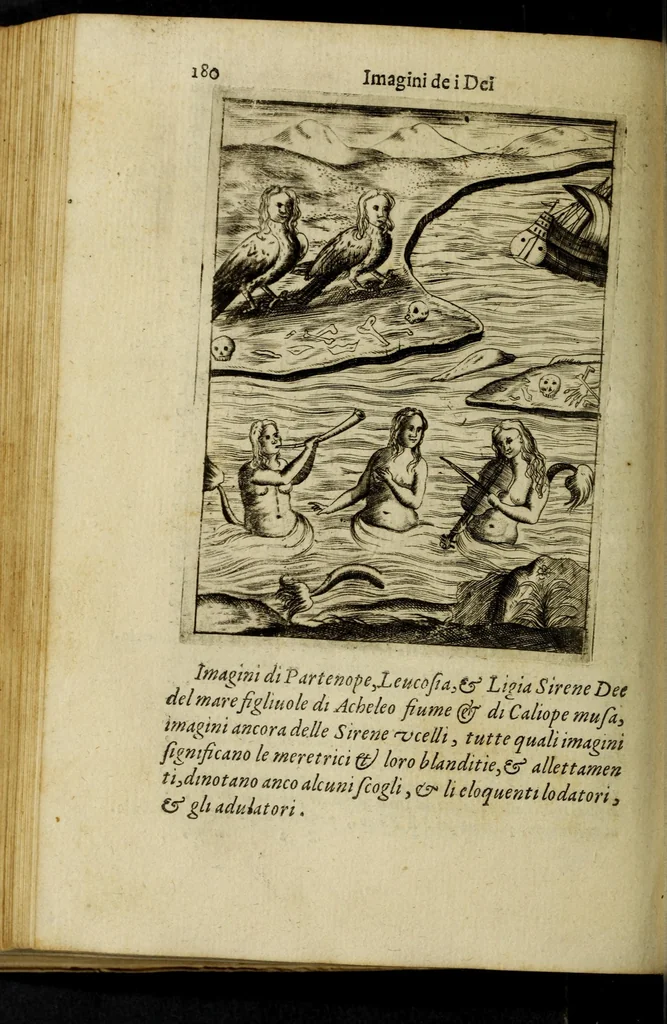 An illustration from Le imagini de gli dei de gli antichi, del signor Vincenzo Cartari regiano, nelle quali sono descritte la religione de gli antichi, li idoli, riti, & ceremonie loro, con l'agiunta di molte principali imagini, che nell'altre mancauano, et con l'espositione in epilogo di ciascheduna & suo significato. Estratta dall'istesso Cartari per Cesare Malfatti padoano, con vn cathalogo del medesimo di cento e più famosi dei loro natura e proprietà, estratto da questo & altri autori: opera vtilissima à historici, poeti, pittori, scultori, & professori di belle lettere .., 1609, leaf 216