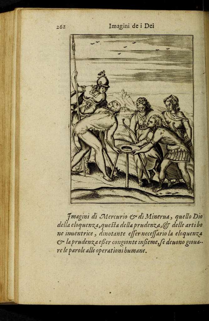 An illustration from Le imagini de gli dei de gli antichi, del signor Vincenzo Cartari regiano, nelle quali sono descritte la religione de gli antichi, li idoli, riti, & ceremonie loro, con l'agiunta di molte principali imagini, che nell'altre mancauano, et con l'espositione in epilogo di ciascheduna & suo significato. Estratta dall'istesso Cartari per Cesare Malfatti padoano, con vn cathalogo del medesimo di cento e più famosi dei loro natura e proprietà, estratto da questo & altri autori: opera vtilissima à historici, poeti, pittori, scultori, & professori di belle lettere .., 1609, leaf 298