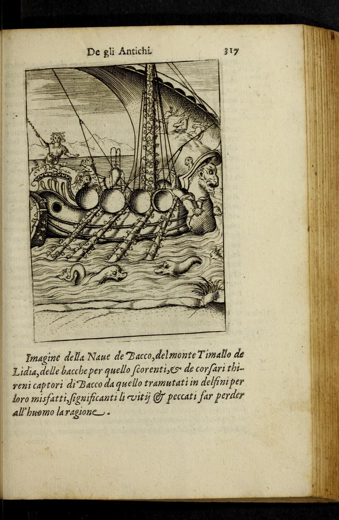 An illustration from Le imagini de gli dei de gli antichi, del signor Vincenzo Cartari regiano, nelle quali sono descritte la religione de gli antichi, li idoli, riti, & ceremonie loro, con l'agiunta di molte principali imagini, che nell'altre mancauano, et con l'espositione in epilogo di ciascheduna & suo significato. Estratta dall'istesso Cartari per Cesare Malfatti padoano, con vn cathalogo del medesimo di cento e più famosi dei loro natura e proprietà, estratto da questo & altri autori: opera vtilissima à historici, poeti, pittori, scultori, & professori di belle lettere .., 1609, leaf 353