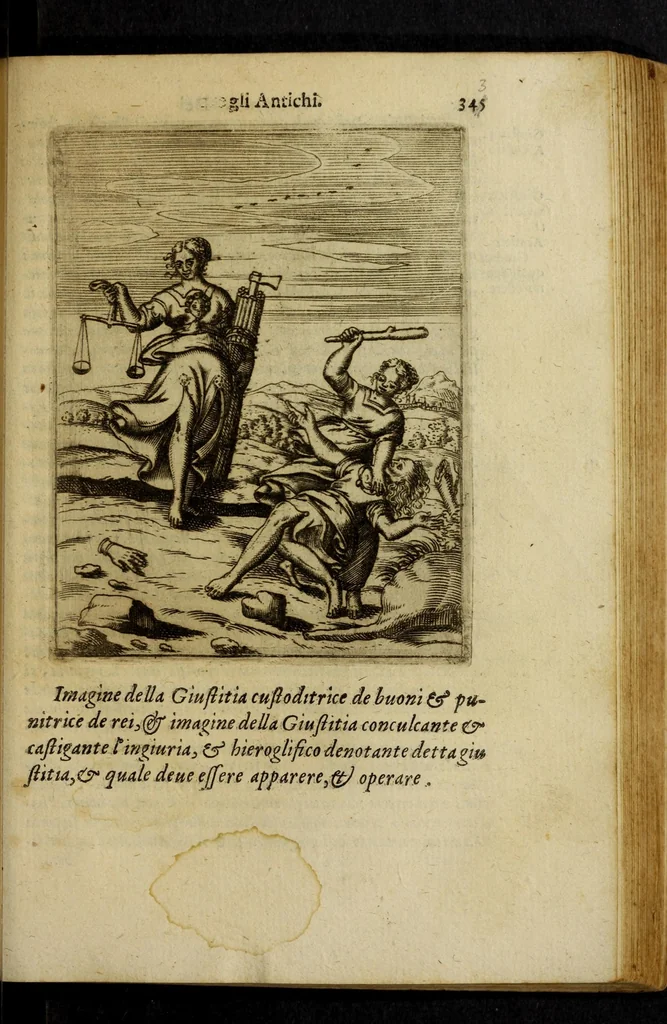 An illustration from Le imagini de gli dei de gli antichi, del signor Vincenzo Cartari regiano, nelle quali sono descritte la religione de gli antichi, li idoli, riti, & ceremonie loro, con l'agiunta di molte principali imagini, che nell'altre mancauano, et con l'espositione in epilogo di ciascheduna & suo significato. Estratta dall'istesso Cartari per Cesare Malfatti padoano, con vn cathalogo del medesimo di cento e più famosi dei loro natura e proprietà, estratto da questo & altri autori: opera vtilissima à historici, poeti, pittori, scultori, & professori di belle lettere .., 1609, leaf 379