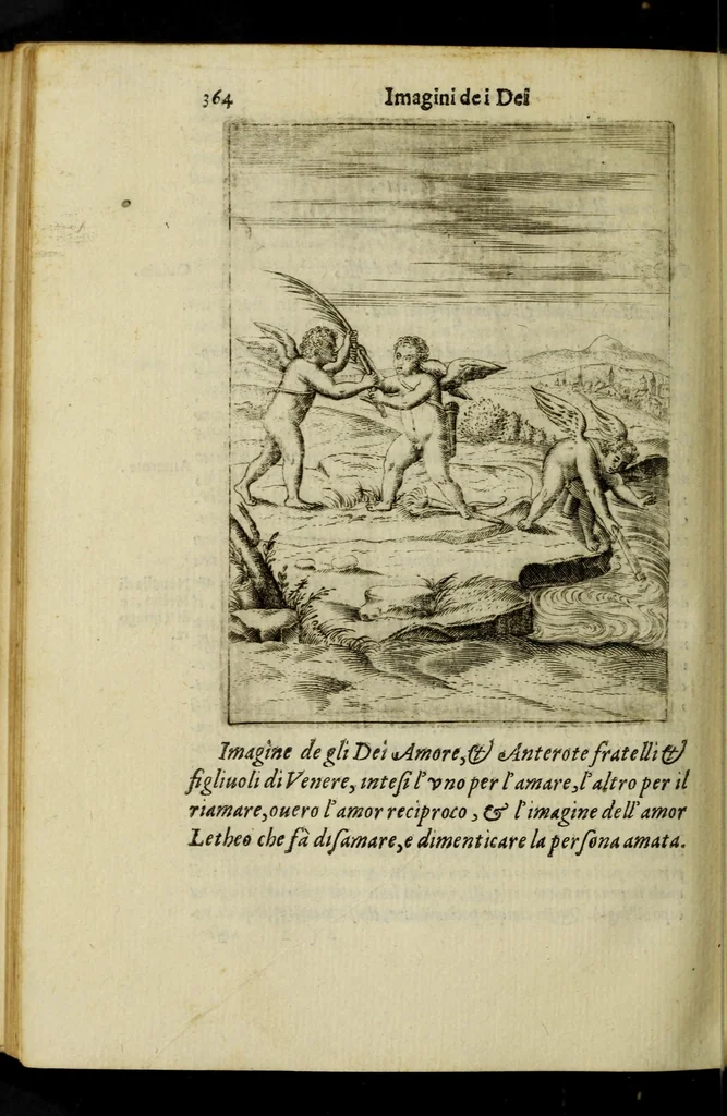 An illustration from Le imagini de gli dei de gli antichi, del signor Vincenzo Cartari regiano, nelle quali sono descritte la religione de gli antichi, li idoli, riti, & ceremonie loro, con l'agiunta di molte principali imagini, che nell'altre mancauano, et con l'espositione in epilogo di ciascheduna & suo significato. Estratta dall'istesso Cartari per Cesare Malfatti padoano, con vn cathalogo del medesimo di cento e più famosi dei loro natura e proprietà, estratto da questo & altri autori: opera vtilissima à historici, poeti, pittori, scultori, & professori di belle lettere .., 1609, leaf 400