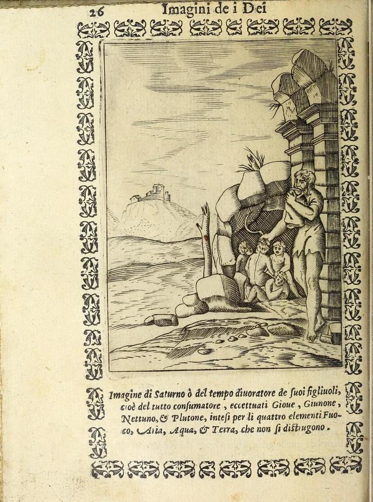 An illustration from Le imagini de gli dei de gli antichi, 1608, leaf 72