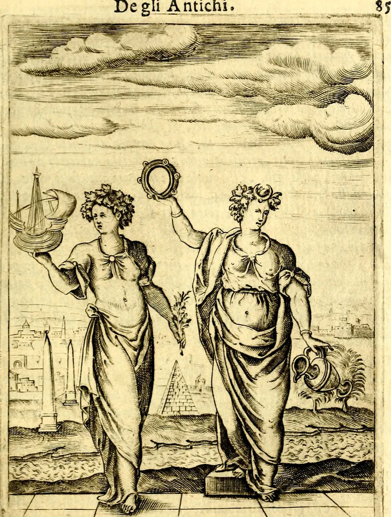 An illustration from Le imagini de gli dei de gli antichi del signor Vincenzo Cartari, reggiano : nelle quali sono descritte la religione de gli antichi, li idoli, riti & ceremonie loro ... et con l'espositione in epilogo di ciascheduna & suo significato : estrata dall' istesso Cartari per Cesare Malfatti .., 1625, leaf 120