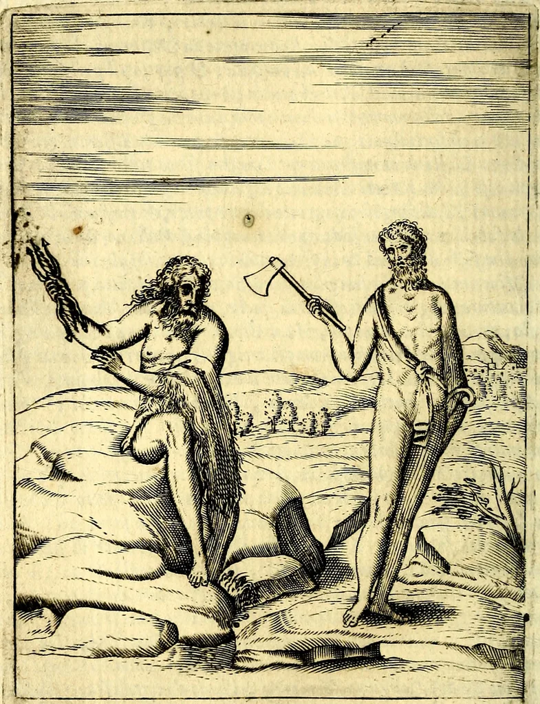 An illustration from Le imagini de gli dei de gli antichi del signor Vincenzo Cartari, reggiano : nelle quali sono descritte la religione de gli antichi, li idoli, riti & ceremonie loro ... et con l'espositione in epilogo di ciascheduna & suo significato : estrata dall' istesso Cartari per Cesare Malfatti .., 1625, leaf 153