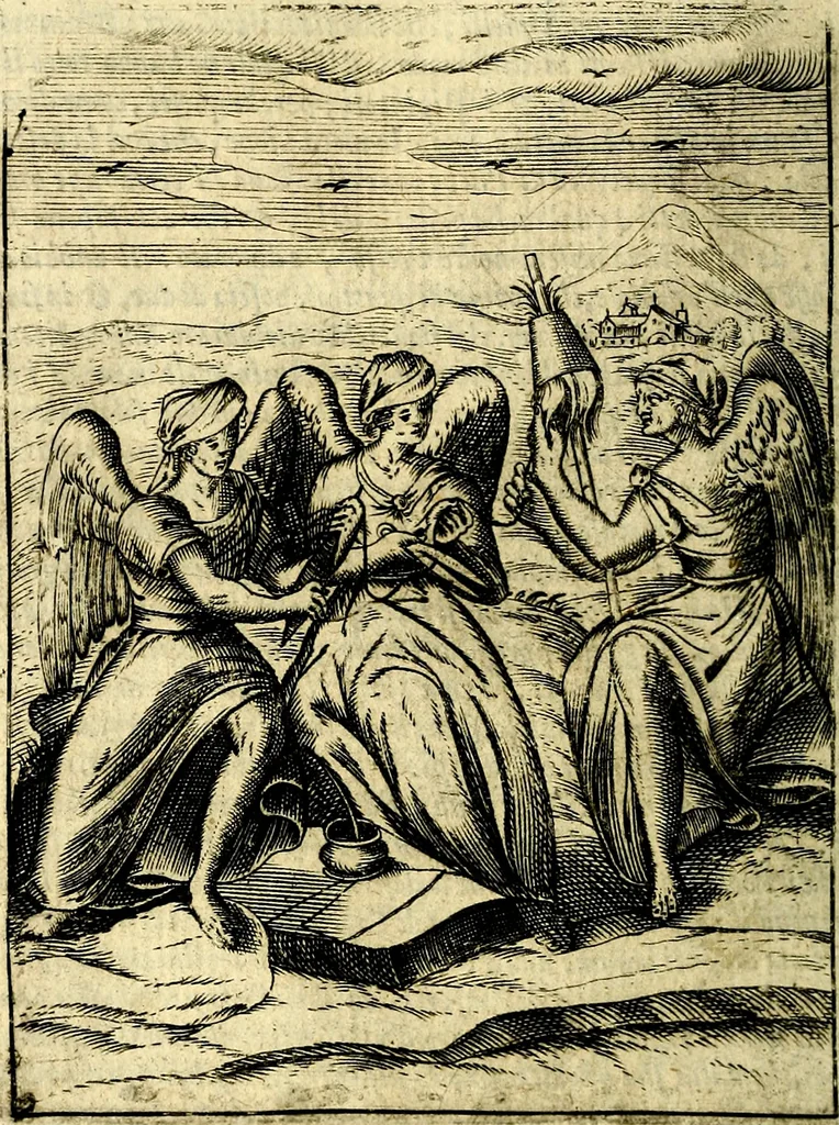 An illustration from Le imagini de gli dei de gli antichi del signor Vincenzo Cartari, reggiano : nelle quali sono descritte la religione de gli antichi, li idoli, riti & ceremonie loro ... et con l'espositione in epilogo di ciascheduna & suo significato : estrata dall' istesso Cartari per Cesare Malfatti .., 1625, leaf 255