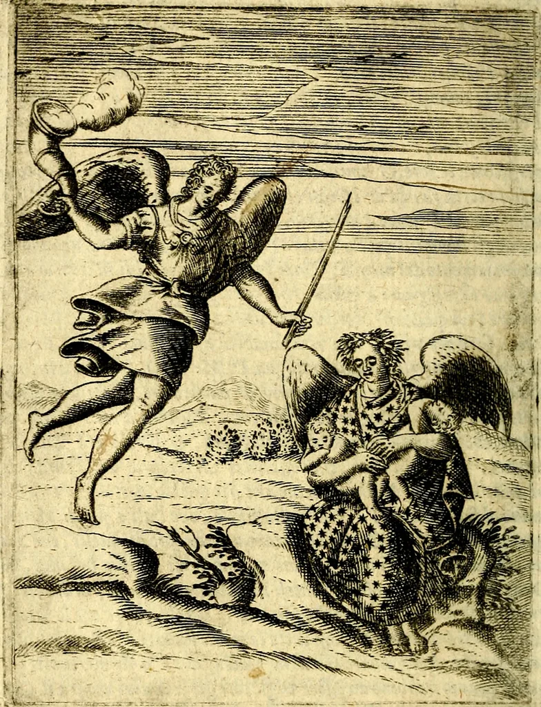 An illustration from Le imagini de gli dei de gli antichi del signor Vincenzo Cartari, reggiano : nelle quali sono descritte la religione de gli antichi, li idoli, riti & ceremonie loro ... et con l'espositione in epilogo di ciascheduna & suo significato : estrata dall' istesso Cartari per Cesare Malfatti .., 1625, leaf 279