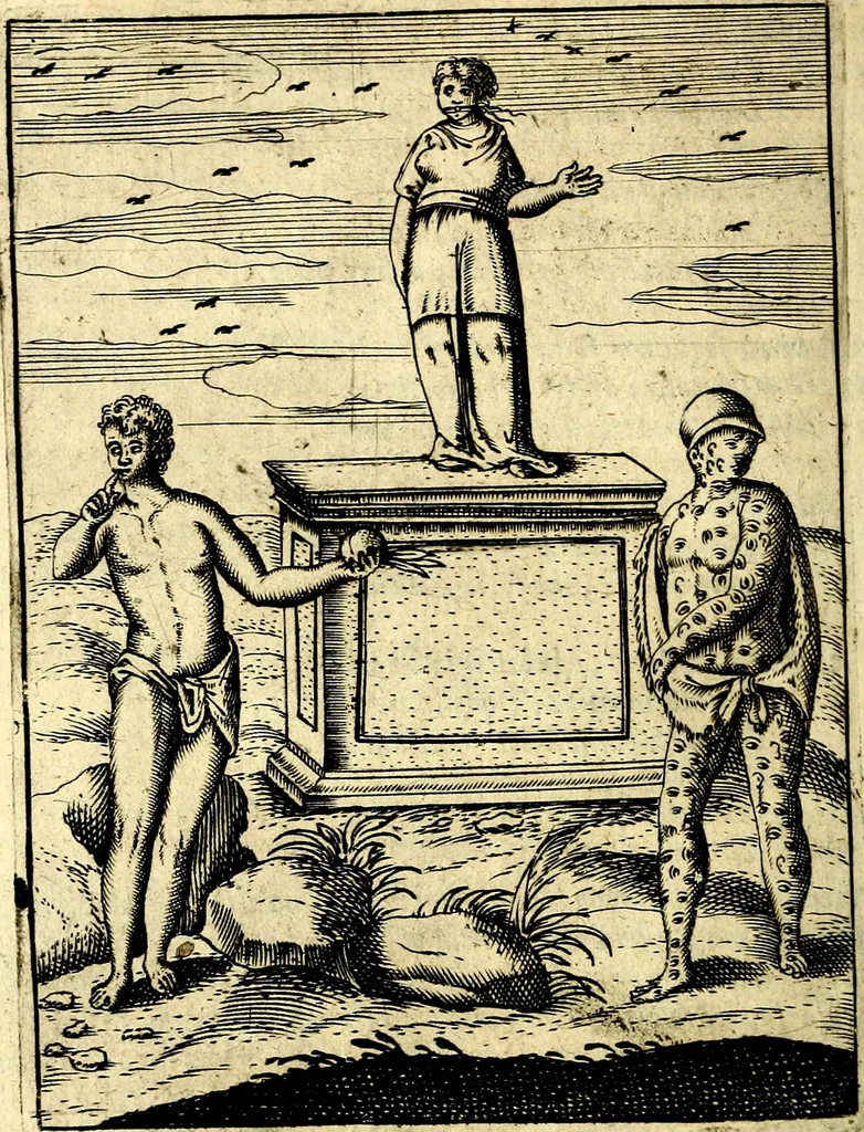 An illustration from Le imagini de gli dei de gli antichi del signor Vincenzo Cartari, reggiano : nelle quali sono descritte la religione de gli antichi, li idoli, riti & ceremonie loro ... et con l'espositione in epilogo di ciascheduna & suo significato : estrata dall' istesso Cartari per Cesare Malfatti .., 1625, leaf 311