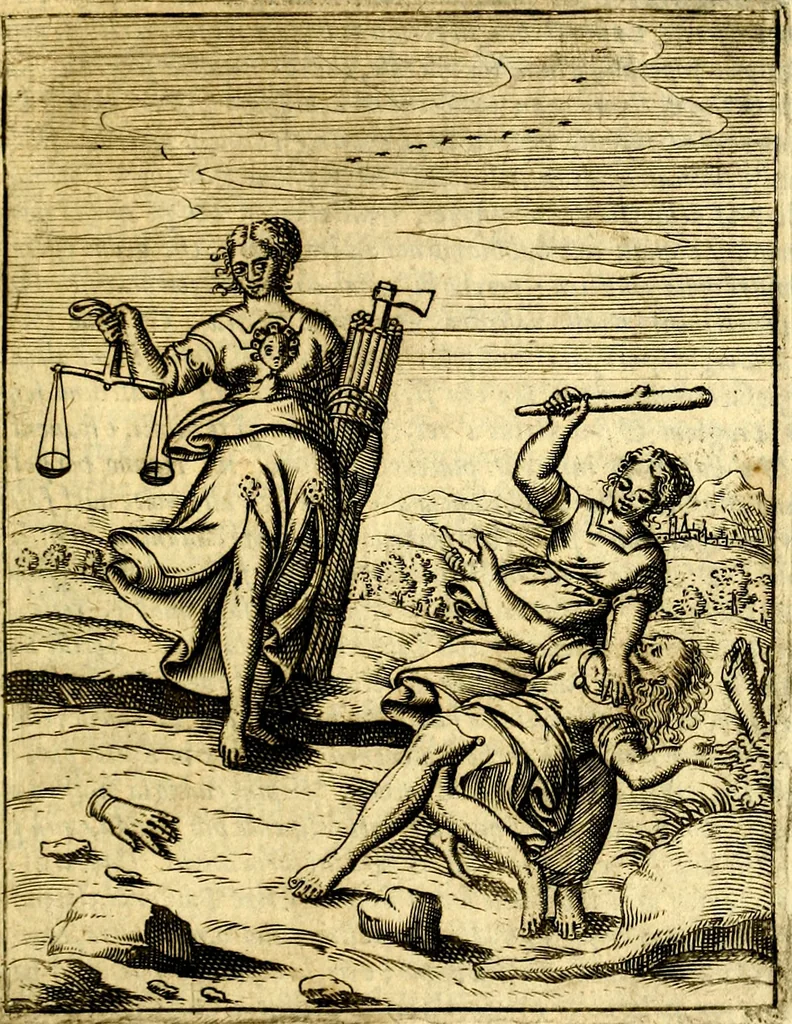 An illustration from Le imagini de gli dei de gli antichi del signor Vincenzo Cartari, reggiano : nelle quali sono descritte la religione de gli antichi, li idoli, riti & ceremonie loro ... et con l'espositione in epilogo di ciascheduna & suo significato : estrata dall' istesso Cartari per Cesare Malfatti .., 1625, leaf 378