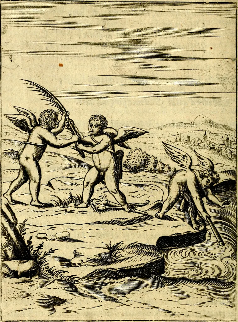 An illustration from Le imagini de gli dei de gli antichi del signor Vincenzo Cartari, reggiano : nelle quali sono descritte la religione de gli antichi, li idoli, riti & ceremonie loro ... et con l'espositione in epilogo di ciascheduna & suo significato : estrata dall' istesso Cartari per Cesare Malfatti .., 1625, leaf 399