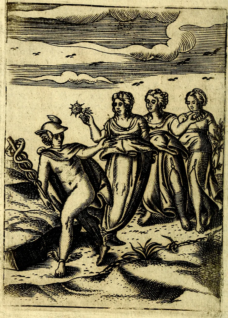 An illustration from Le imagini de gli dei de gli antichi del signor Vincenzo Cartari, reggiano : nelle quali sono descritte la religione de gli antichi, li idoli, riti & ceremonie loro ... et con l'espositione in epilogo di ciascheduna & suo significato : estrata dall' istesso Cartari per Cesare Malfatti .., 1625, leaf 445
