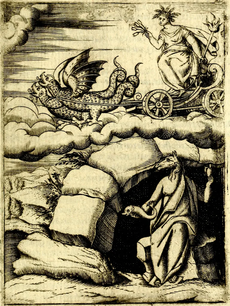 An illustration from Le imagini de gli dei de gli antichi, 1609, leaf 200
