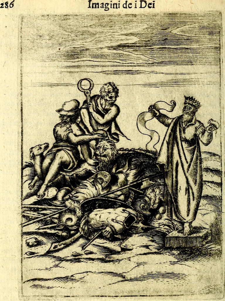 An illustration from Le imagini de gli dei de gli antichi, 1609, leaf 323