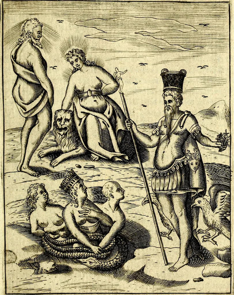An illustration from Le imagini de gli dei de gli antichi, 1609, leaf 90