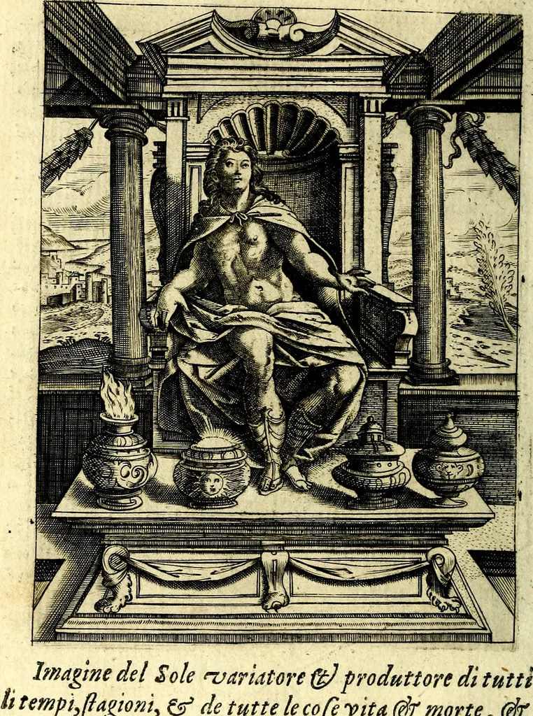 An illustration from Le imagini de gli dei de gli antichi, 1609, leaf 95