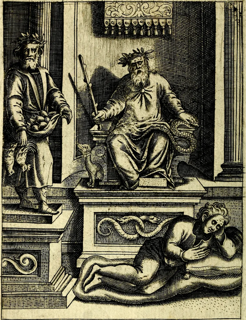 An illustration from Le imagini de gli dei de gli antichi, 1609, leaf 97