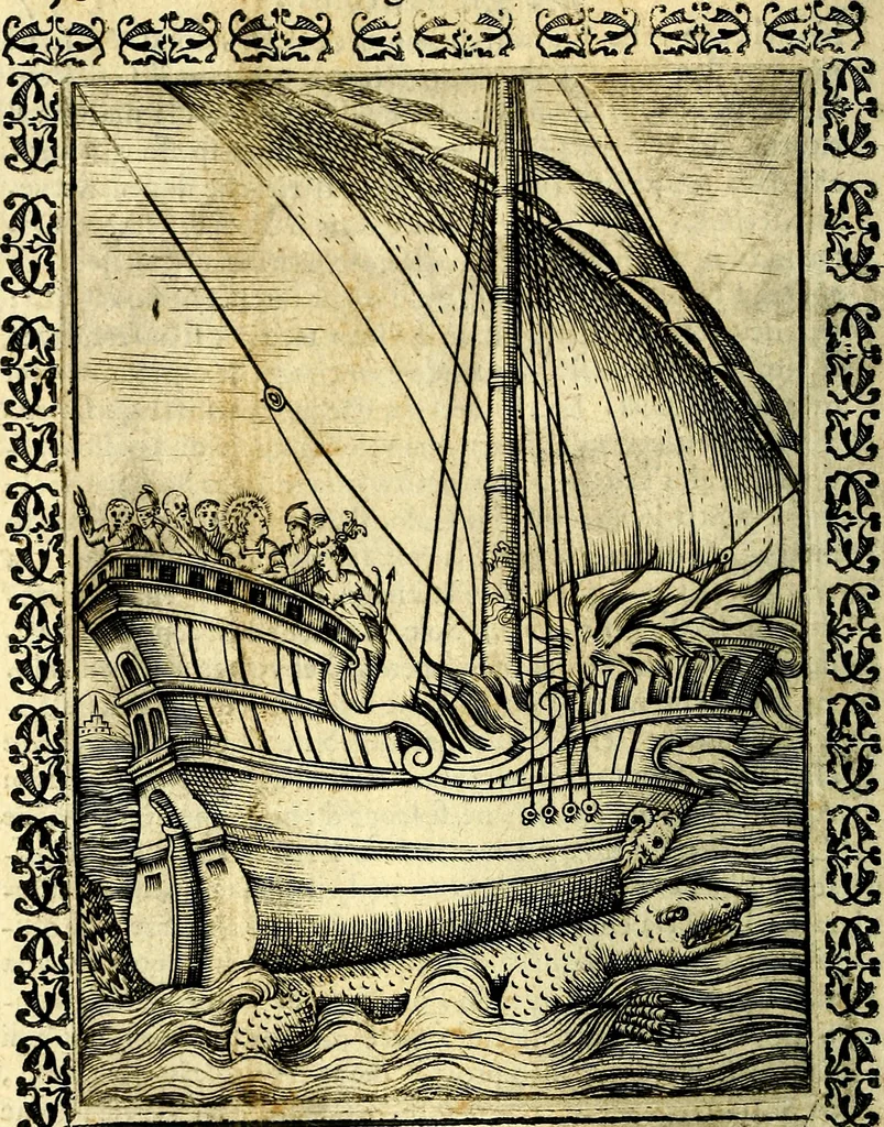 An illustration from Le imagini dei degli antichi, 1608, leaf 103