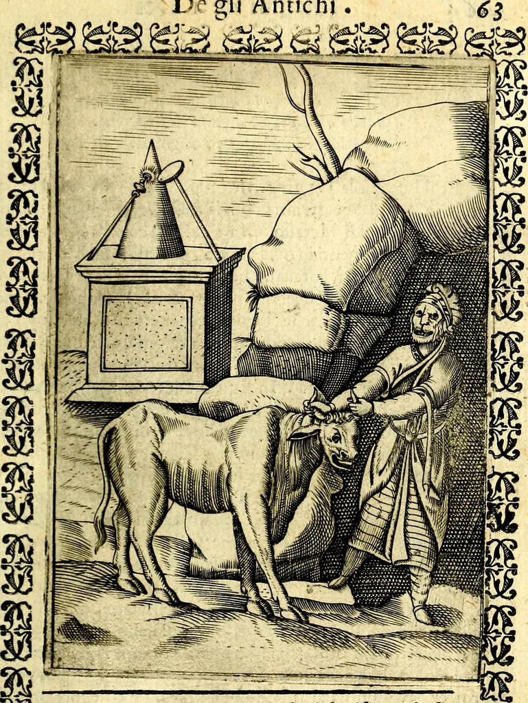 An illustration from Le imagini dei degli antichi, 1608, leaf 108