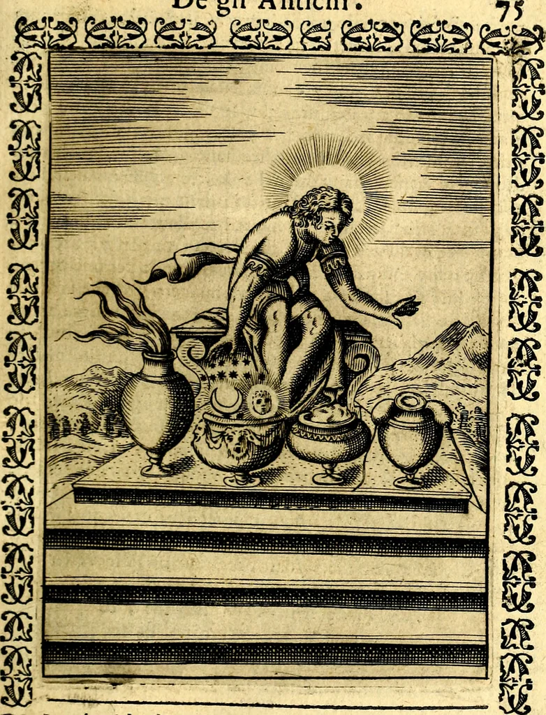 An illustration from Le imagini dei degli antichi, 1608, leaf 120