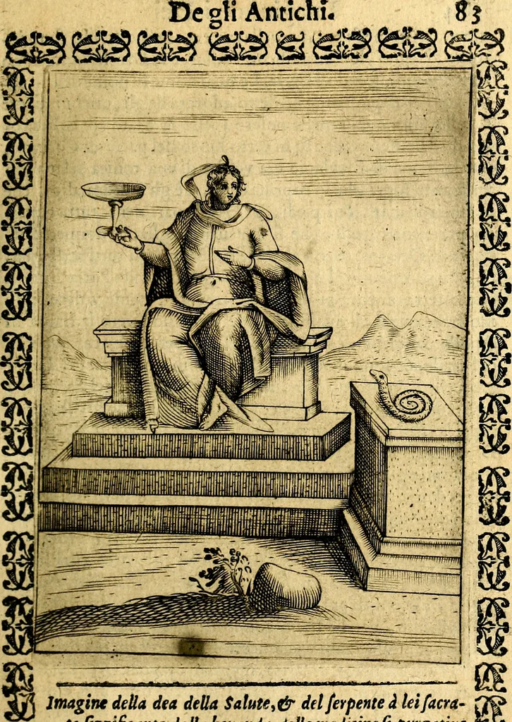 An illustration from Le imagini dei degli antichi, 1608, leaf 128